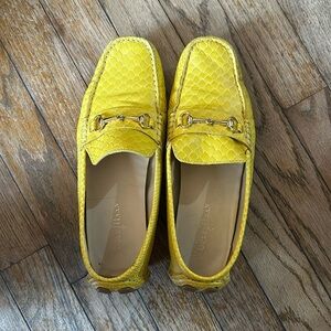 Cole Haan Womens driving loafer in yellow. Gently used, sized 7.5